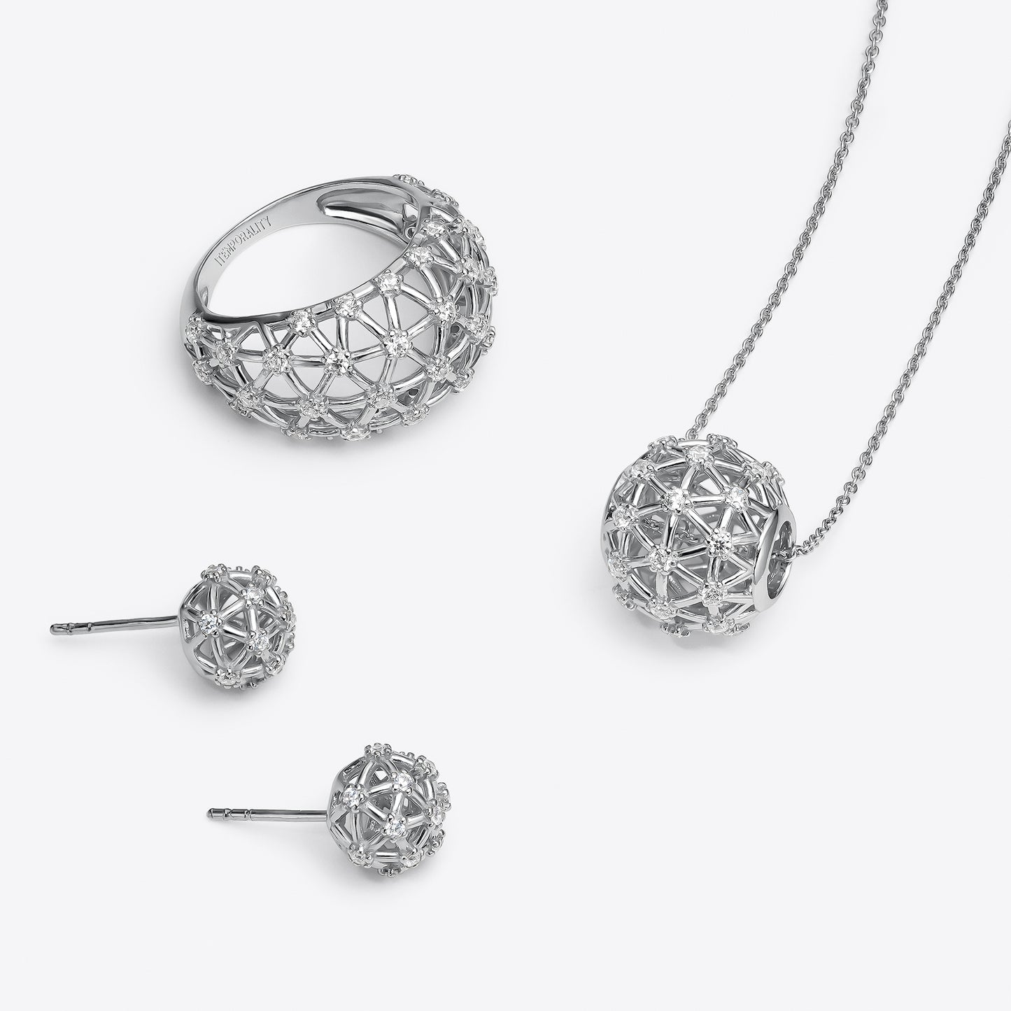 Collar en plata y circonitas galaxia