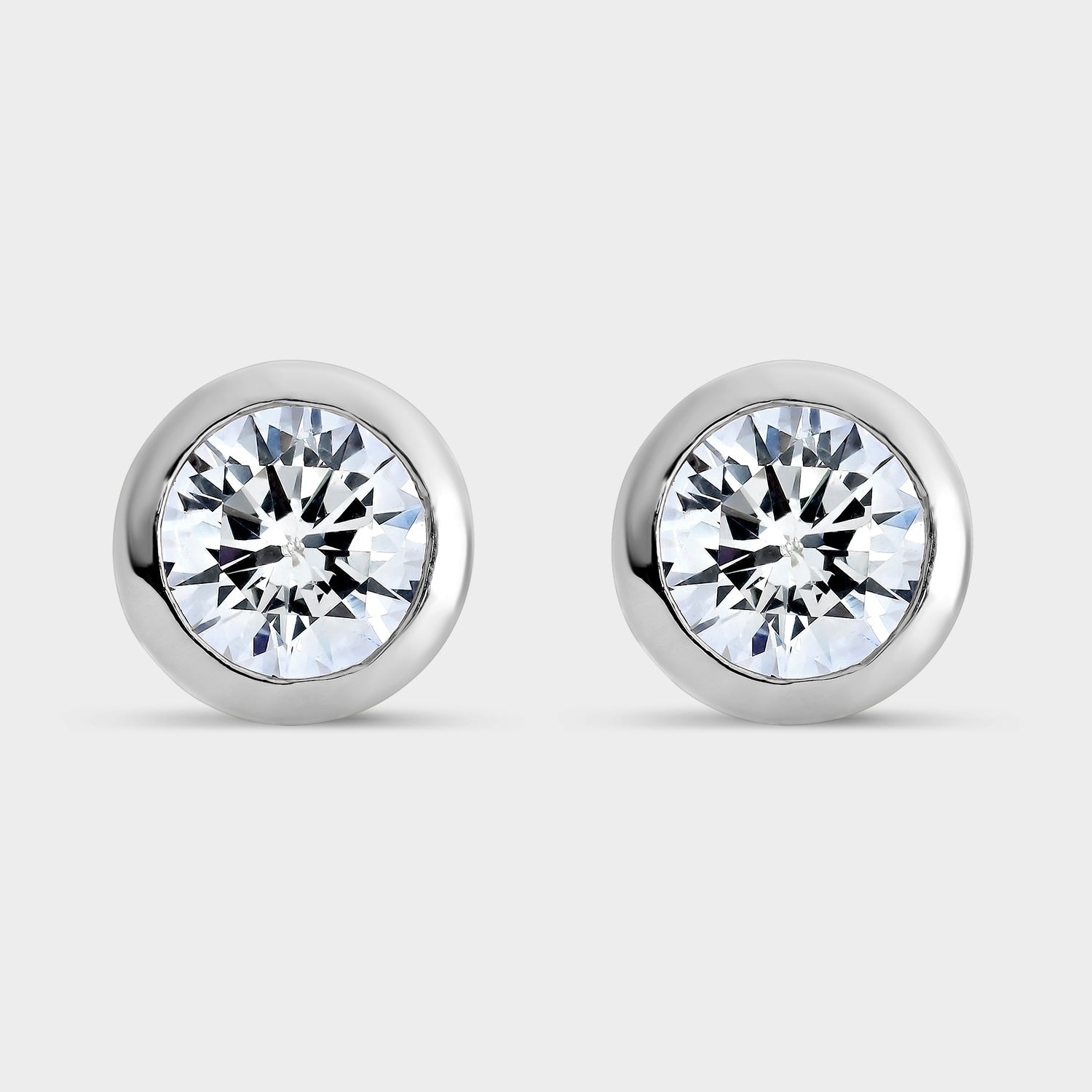 Pendientes de plata bisel con circonita de3,8mm