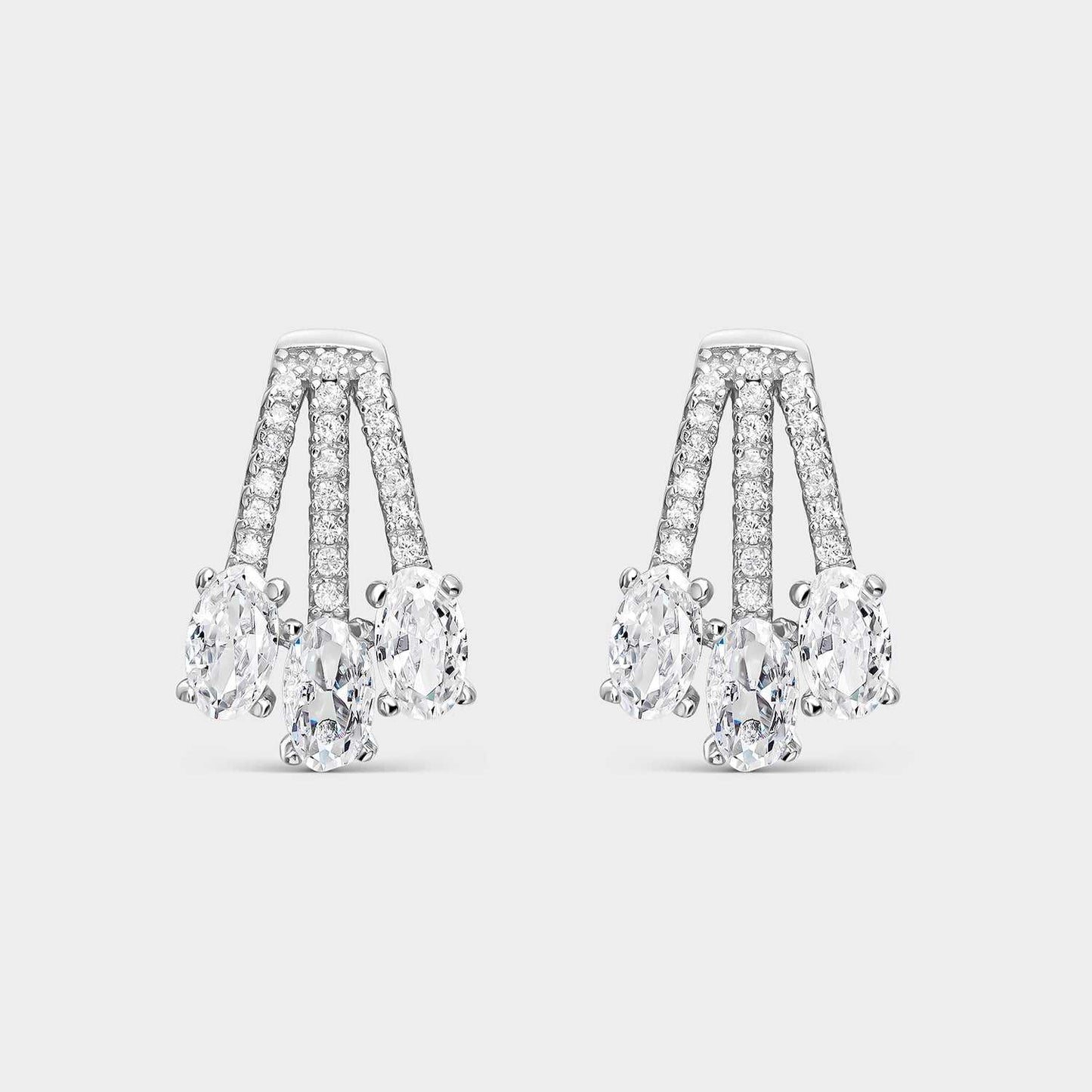 Pendientes plata circonitas blancas