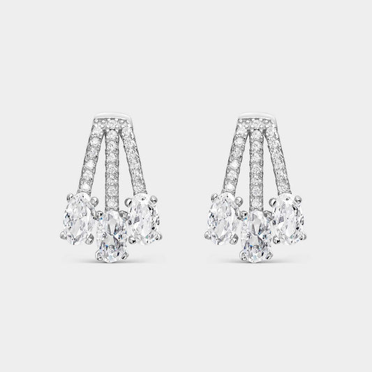 Pendientes plata circonitas blancas