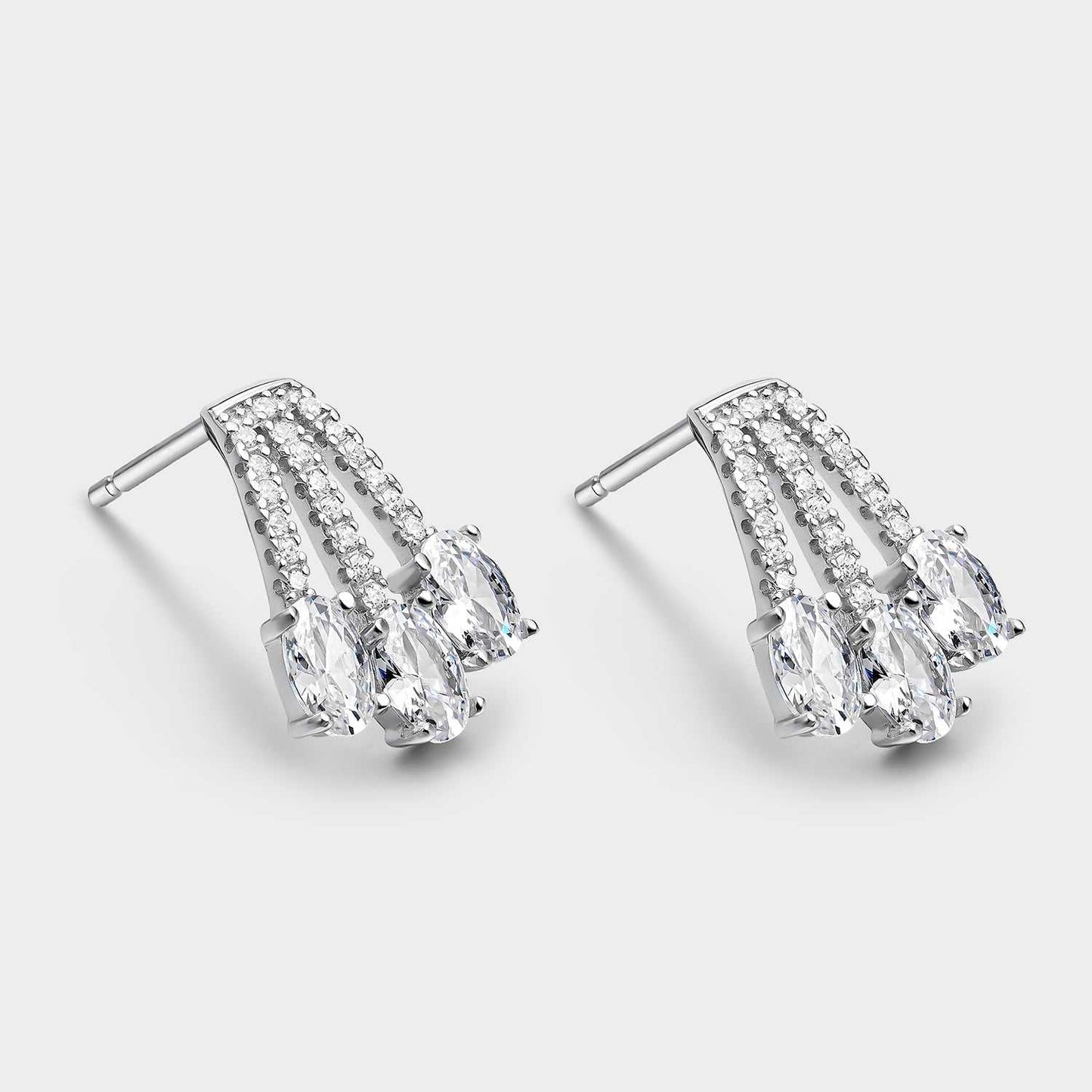 Pendientes plata circonitas blancas