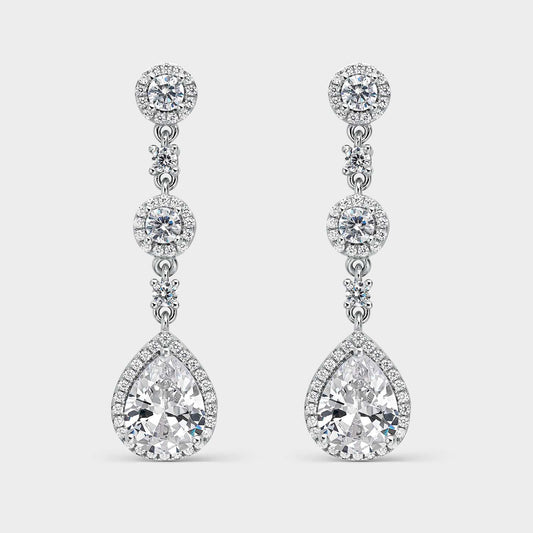 Pendientes plata circonitas blancas
