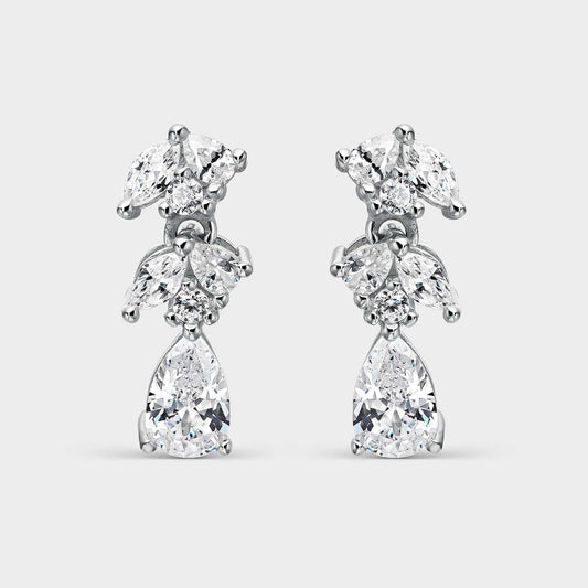 Pendientes de plata racimo de cironitas blancas
