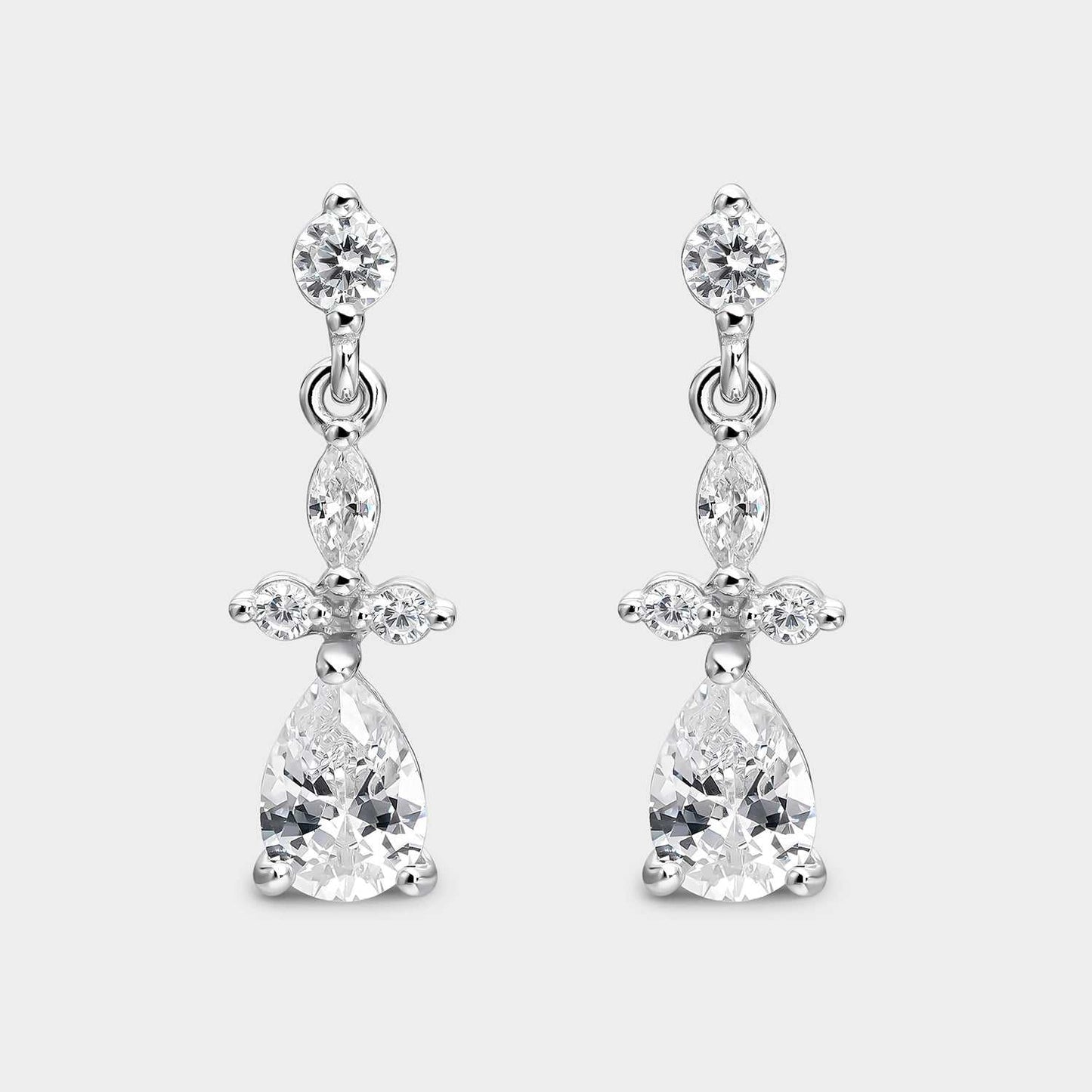 Pendientes de plata con circonitas blancas