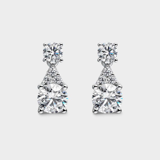 Pendientes de plata y circonitas blancas