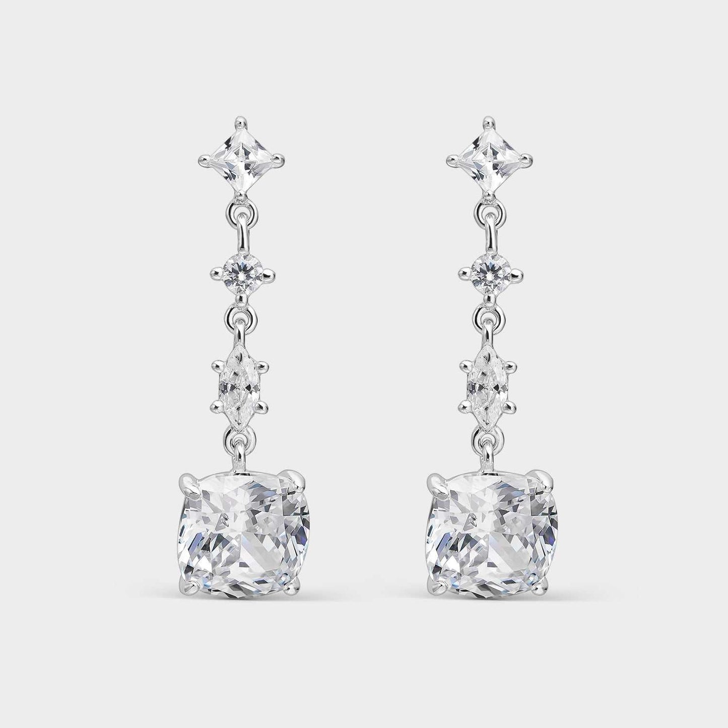 Pendientes de plata con circonita blanca