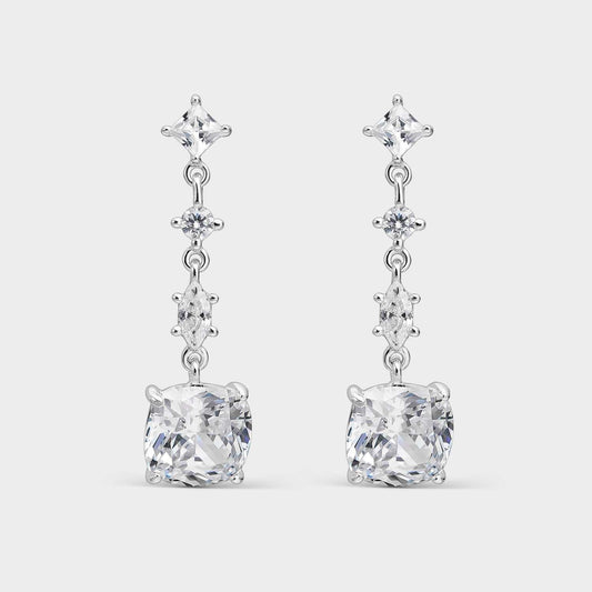 Pendientes de plata con circonita blanca