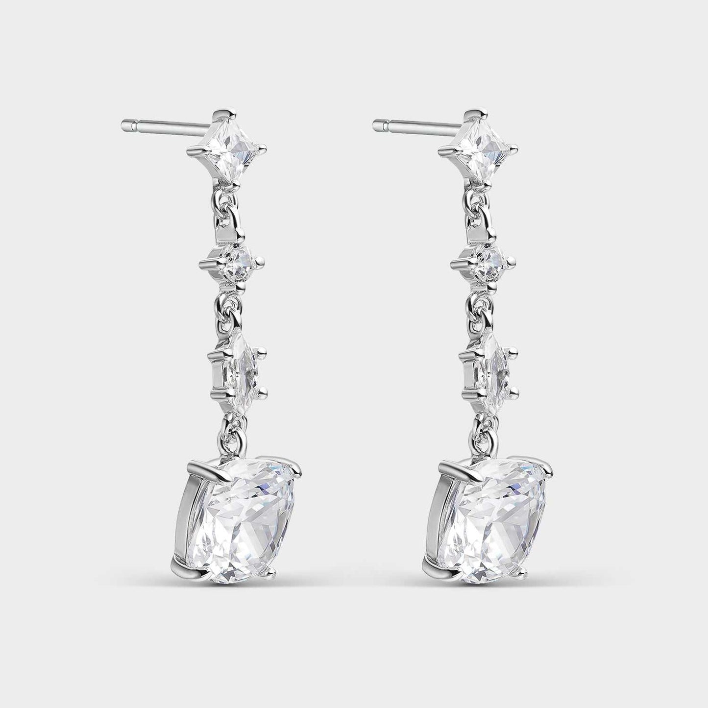 Pendientes de plata con circonita blanca
