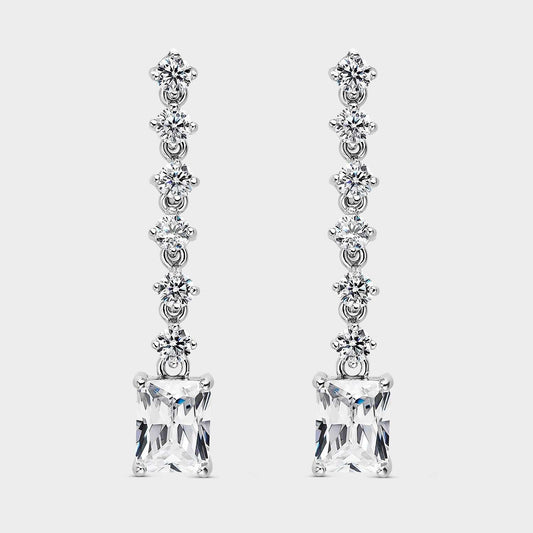 Pendientes de plata con circonitas blancas