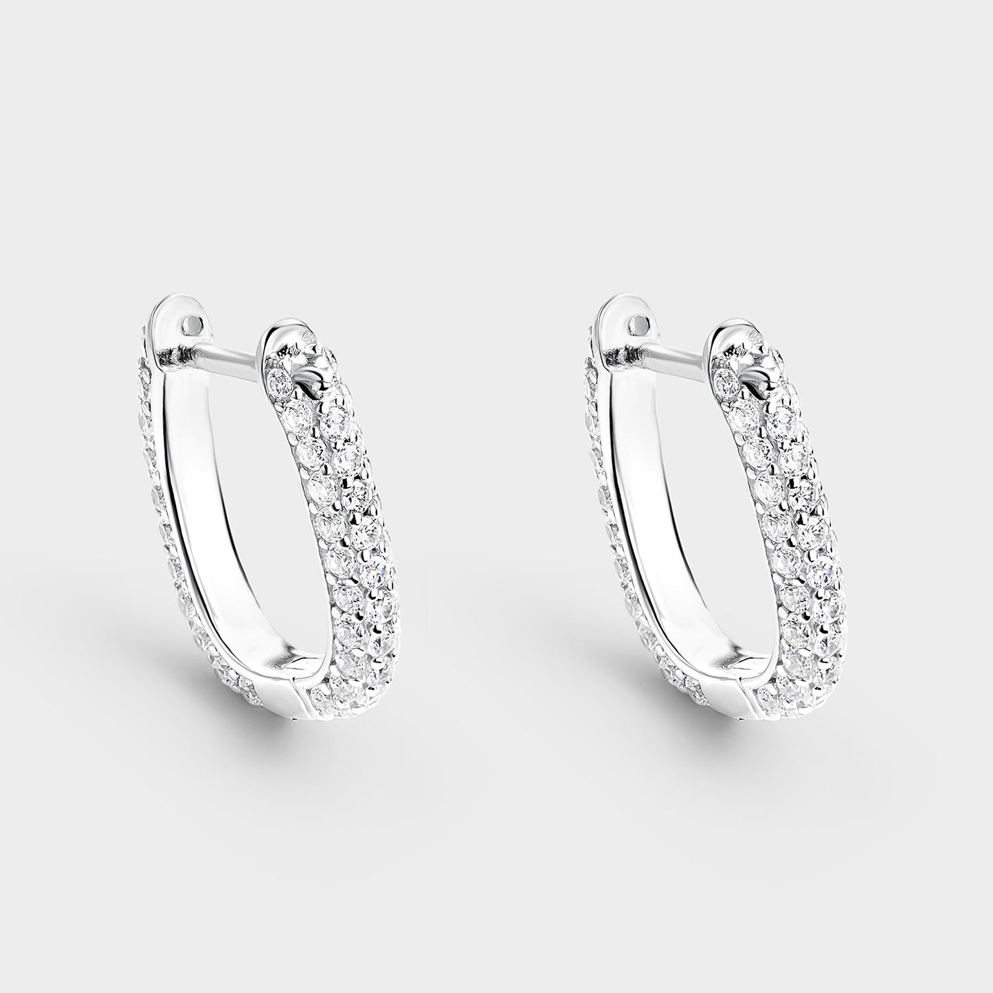 PENDIENTES AROS DE PLATA CON PAVE DE CIRCONITAS BLANCAS