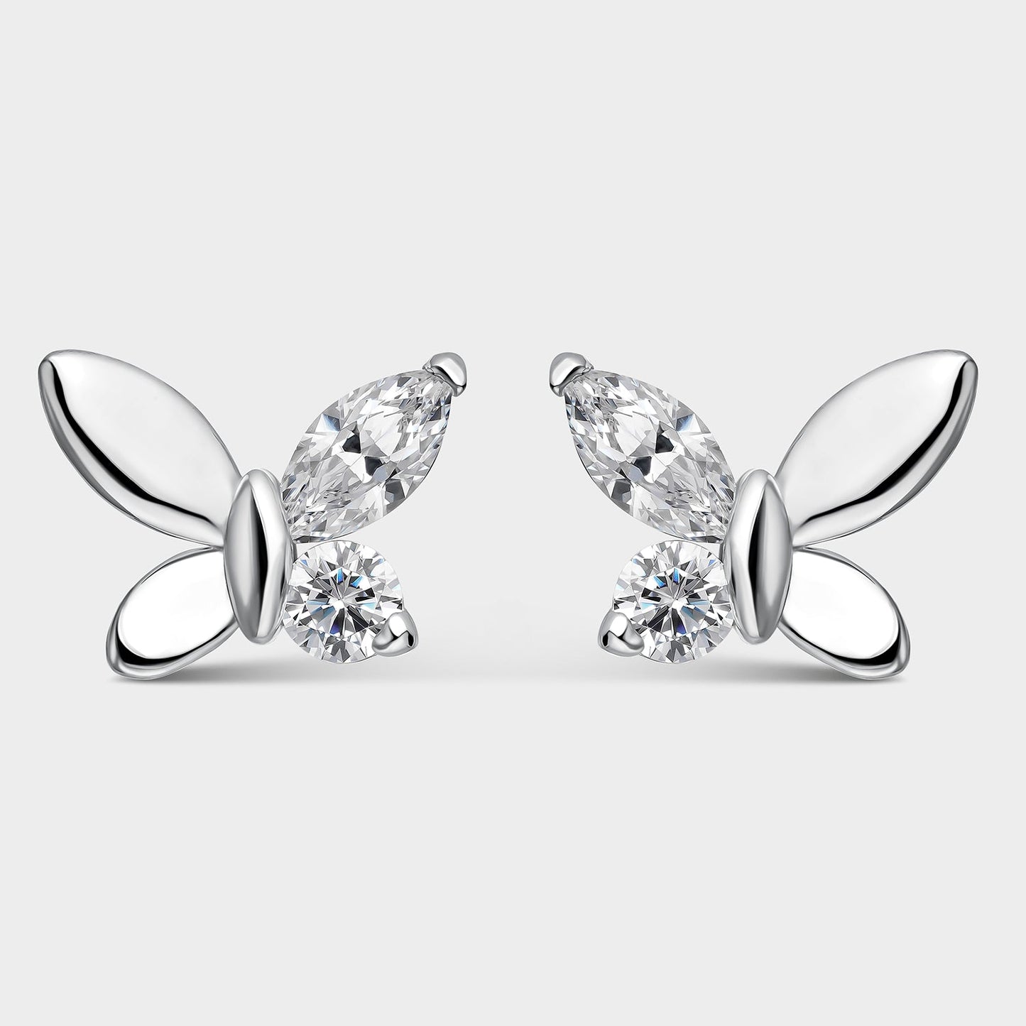 Pendientes plata mariposa ala de circonitas