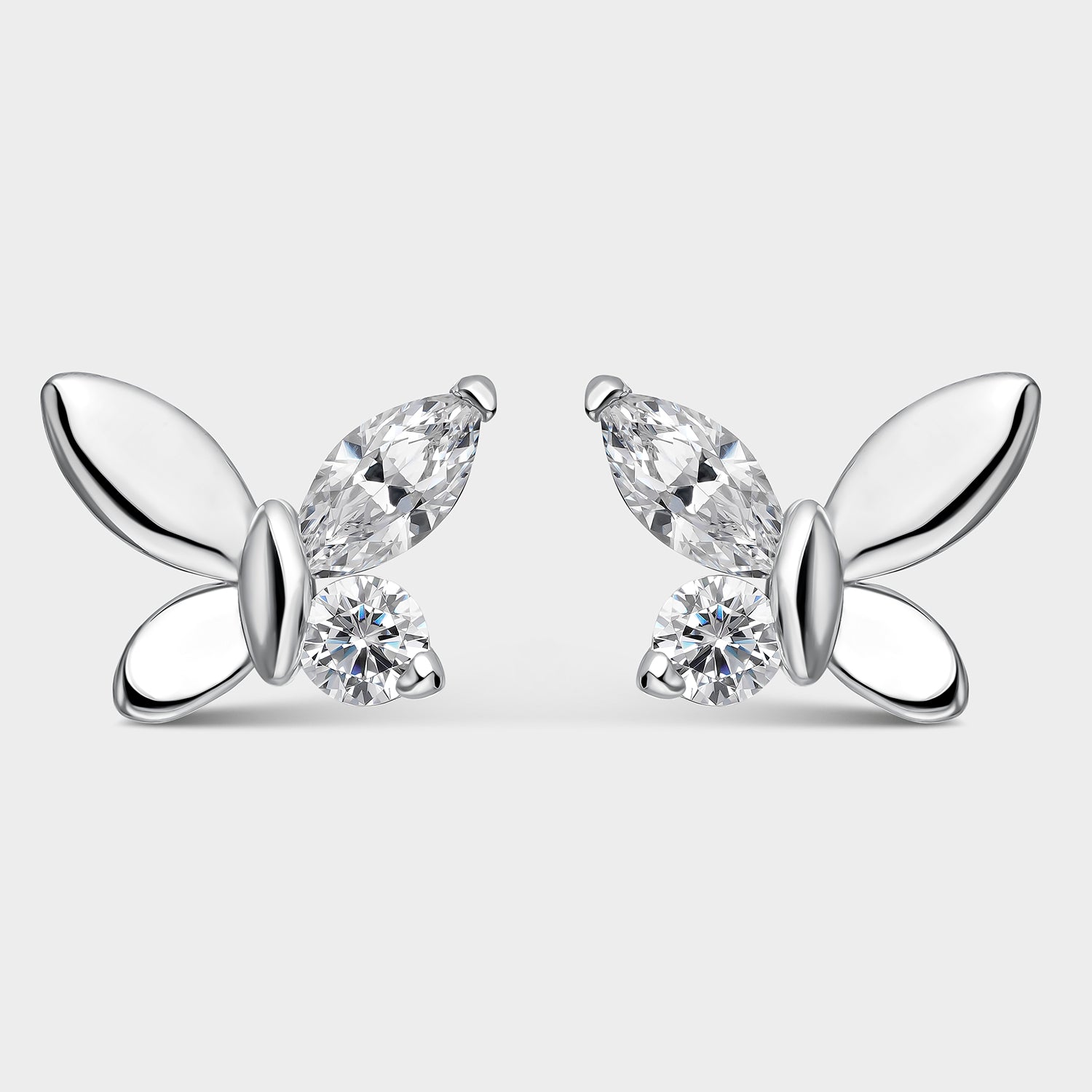 Pendientes plata mariposa ala de circonitas