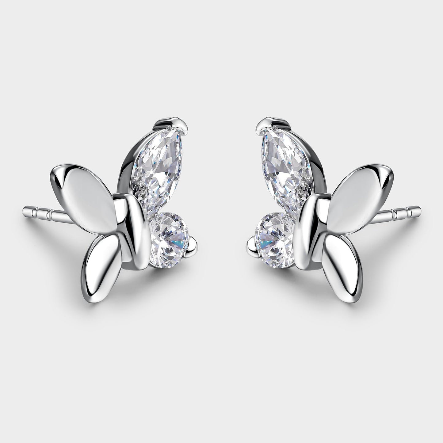 Pendientes plata mariposa ala de circonitas