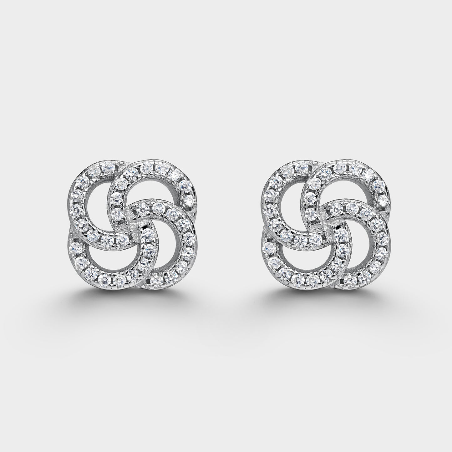 Pendientes de plata y circonitas amor infinito