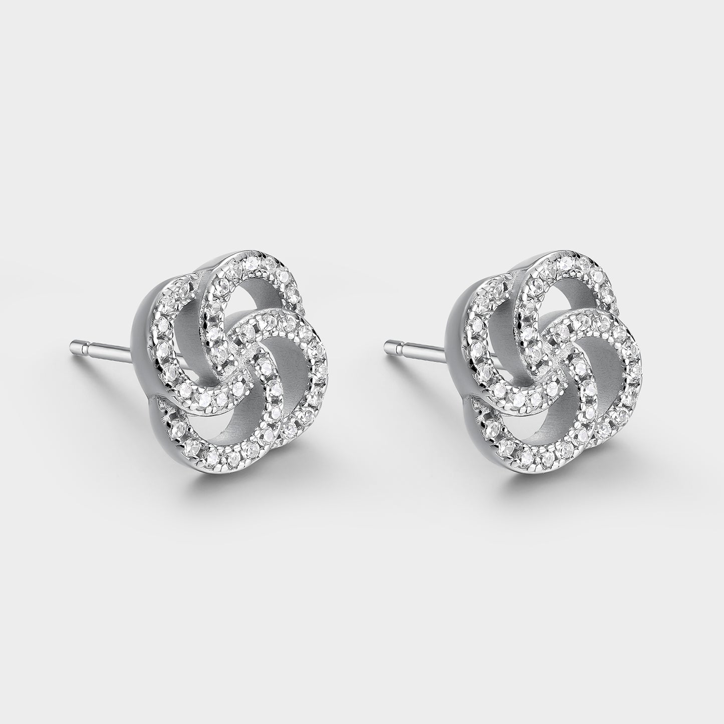 Pendientes de plata y circonitas amor infinito