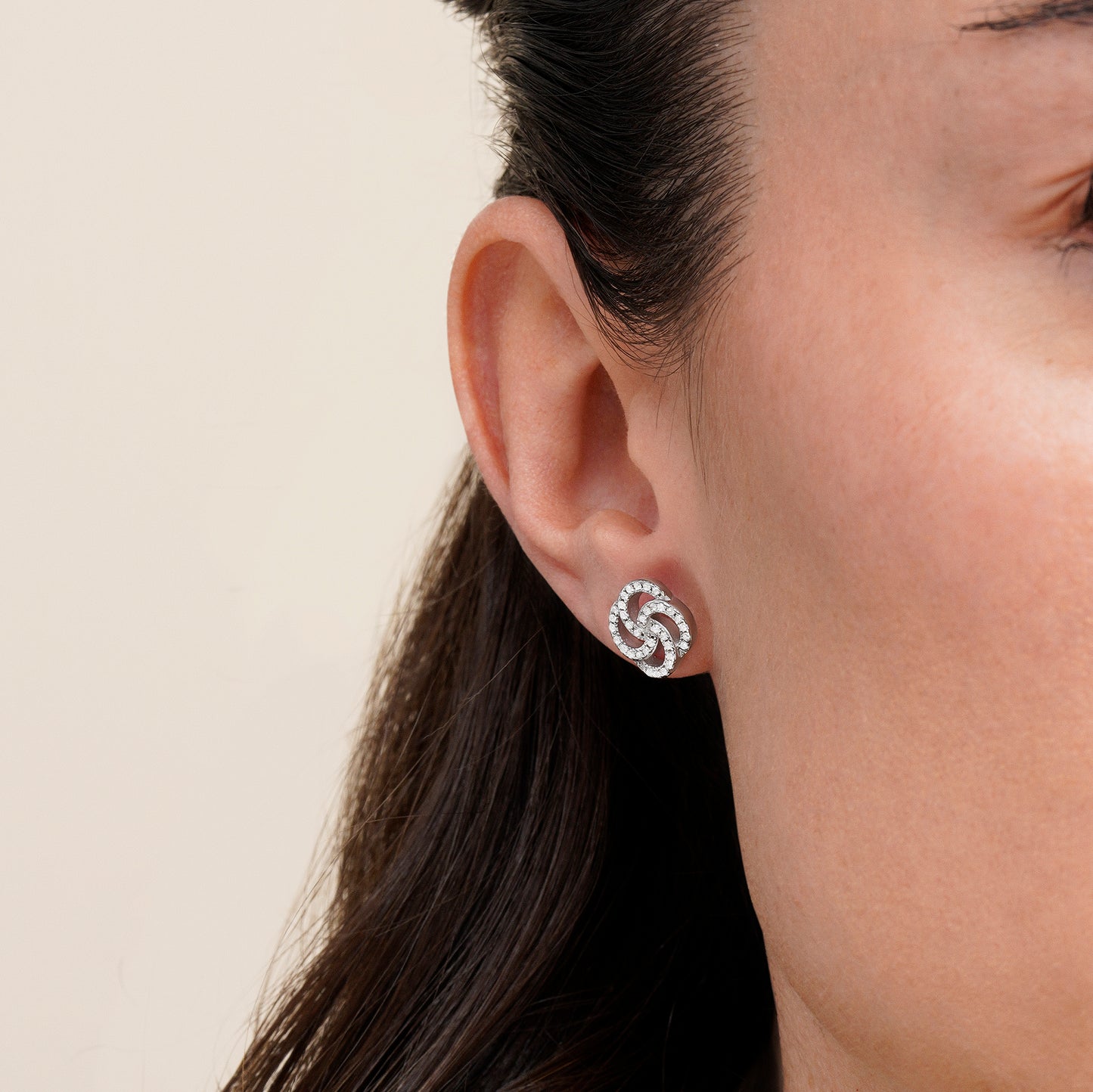 Pendientes de plata y circonitas amor infinito