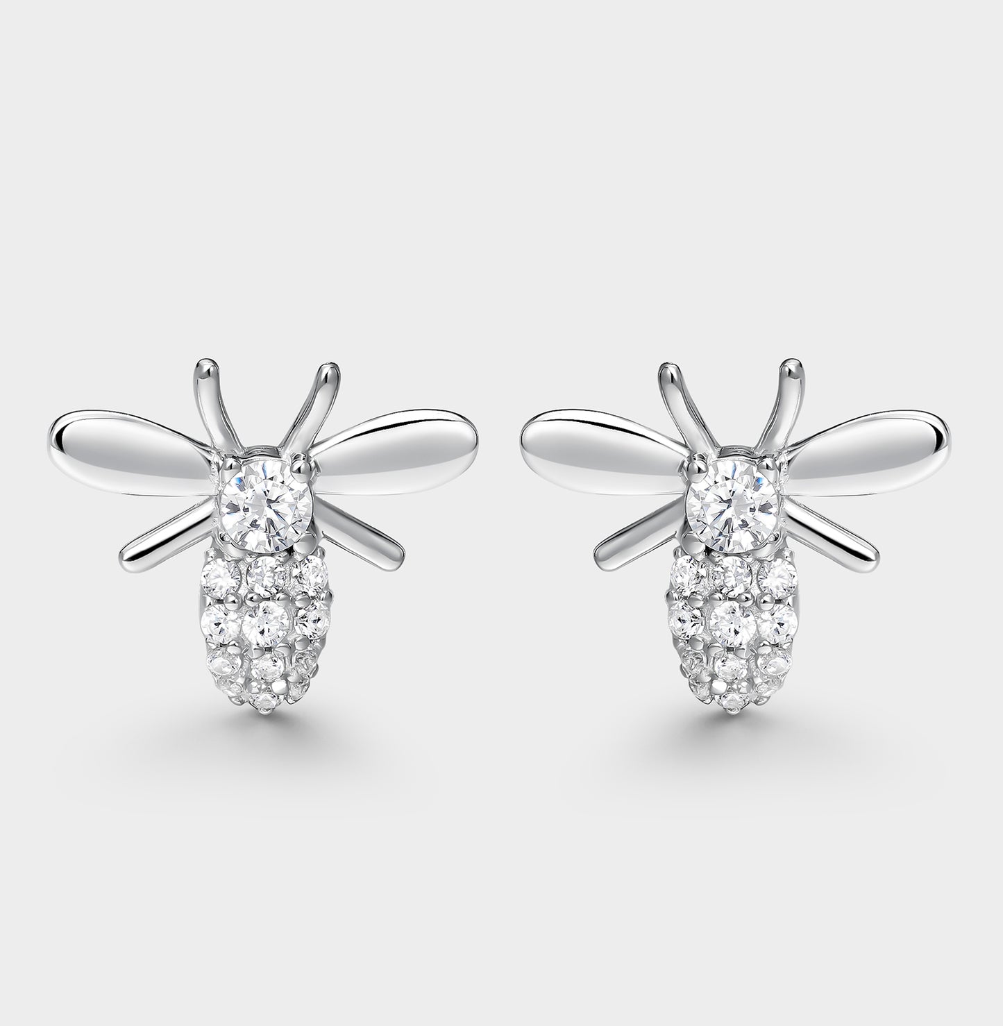 Pendientes de plata y circonitas abejita