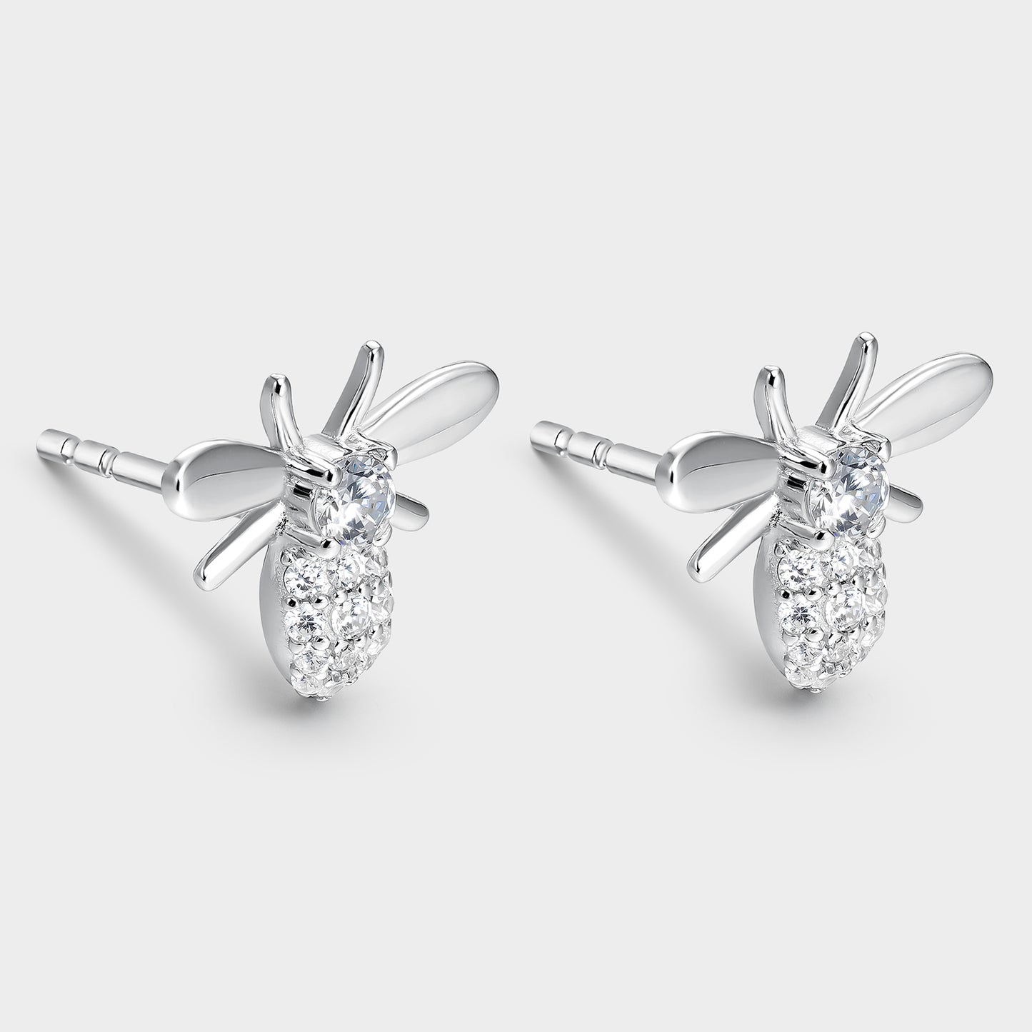 Pendientes de plata y circonitas abejita