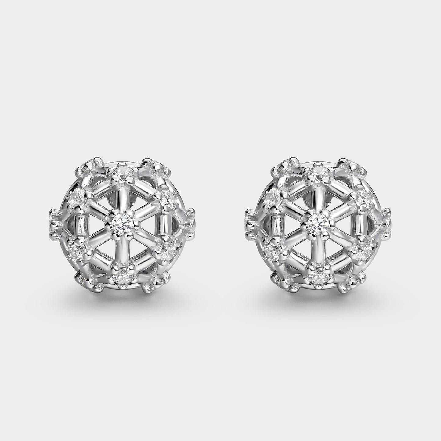 Pendientes en plata y circonitas galaxia