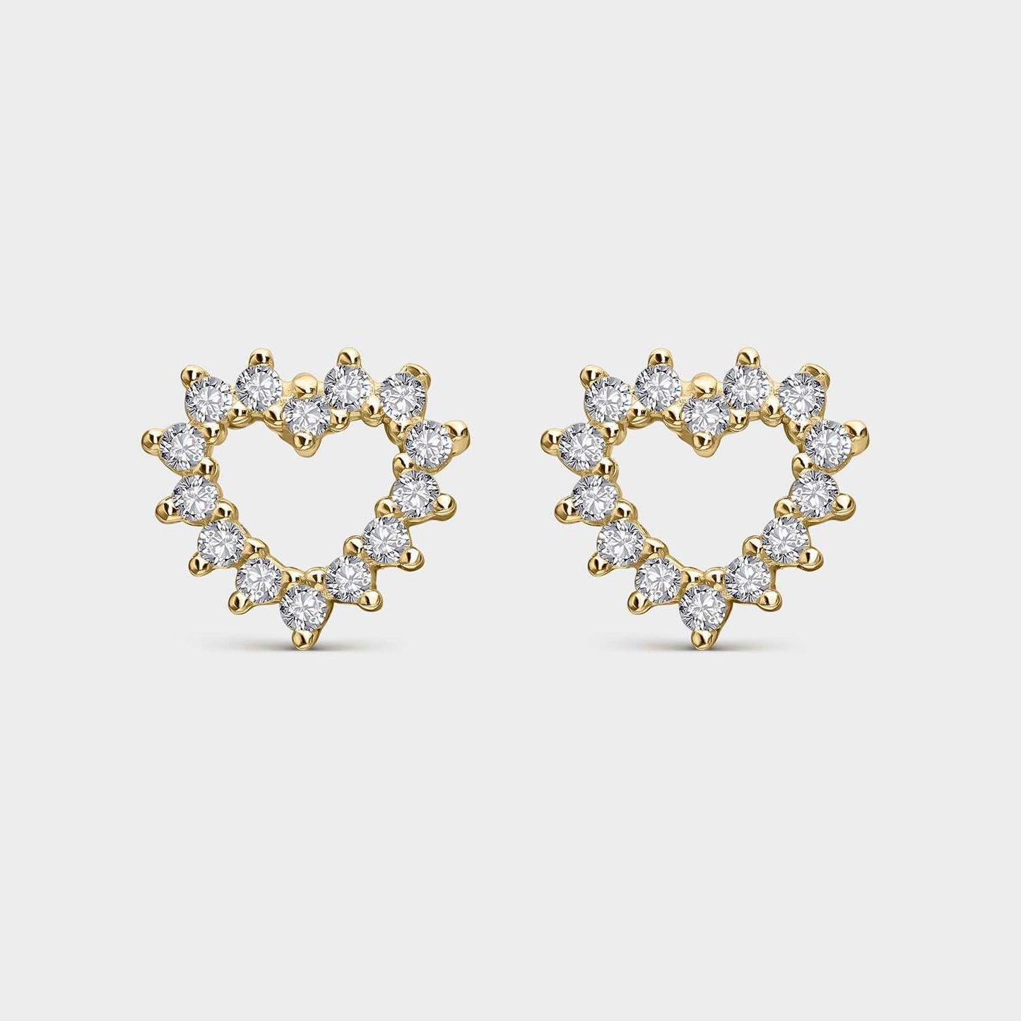 Pendientes Corona de Corazón de Plata