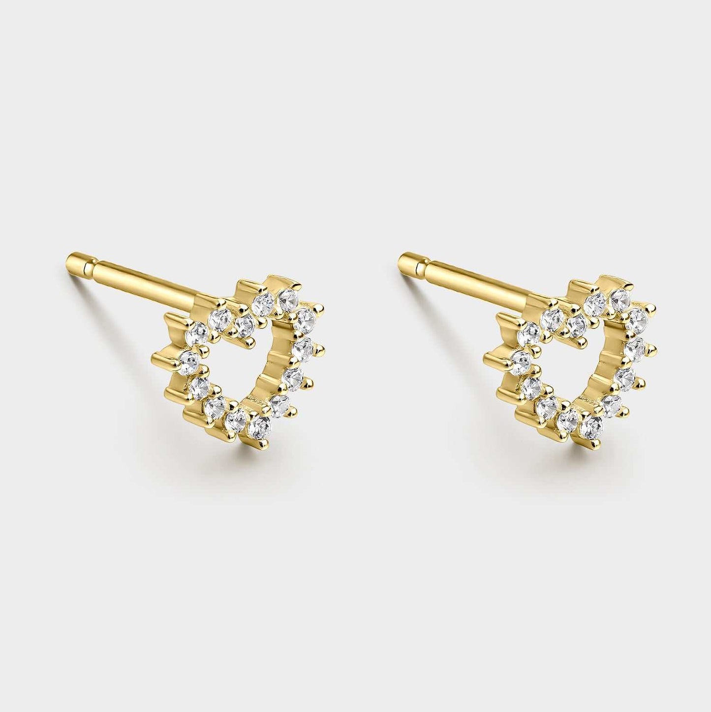 Pendientes Corona de Corazón de Plata