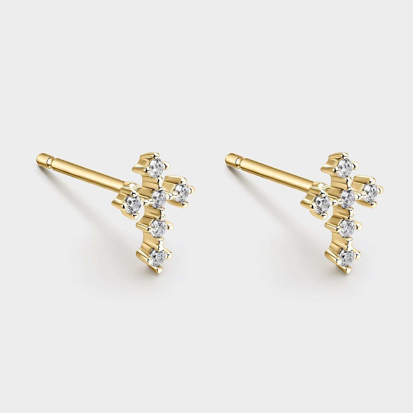 Silver Templar Cross Earrings
