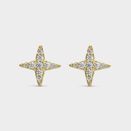 Pendientes Aspa de Plata con Circonitas