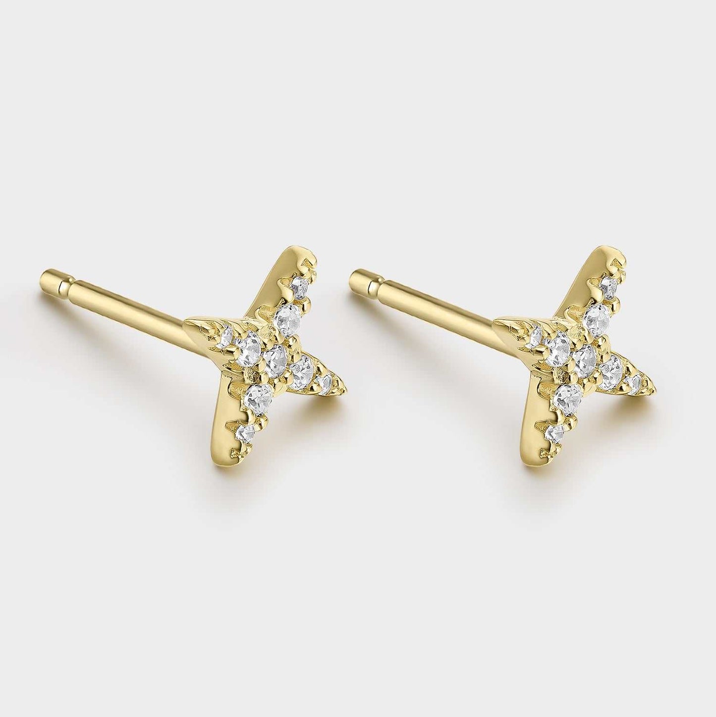Silver Aspa Earrings with Zircons