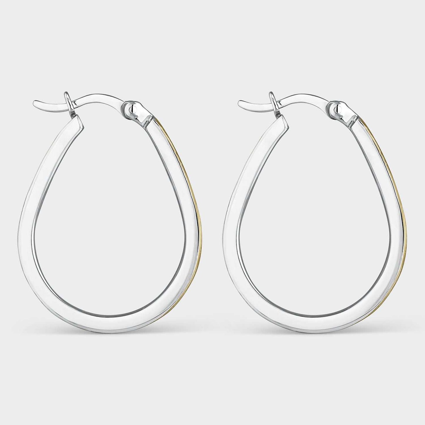 Pendientes aros bicolor con forma de gota