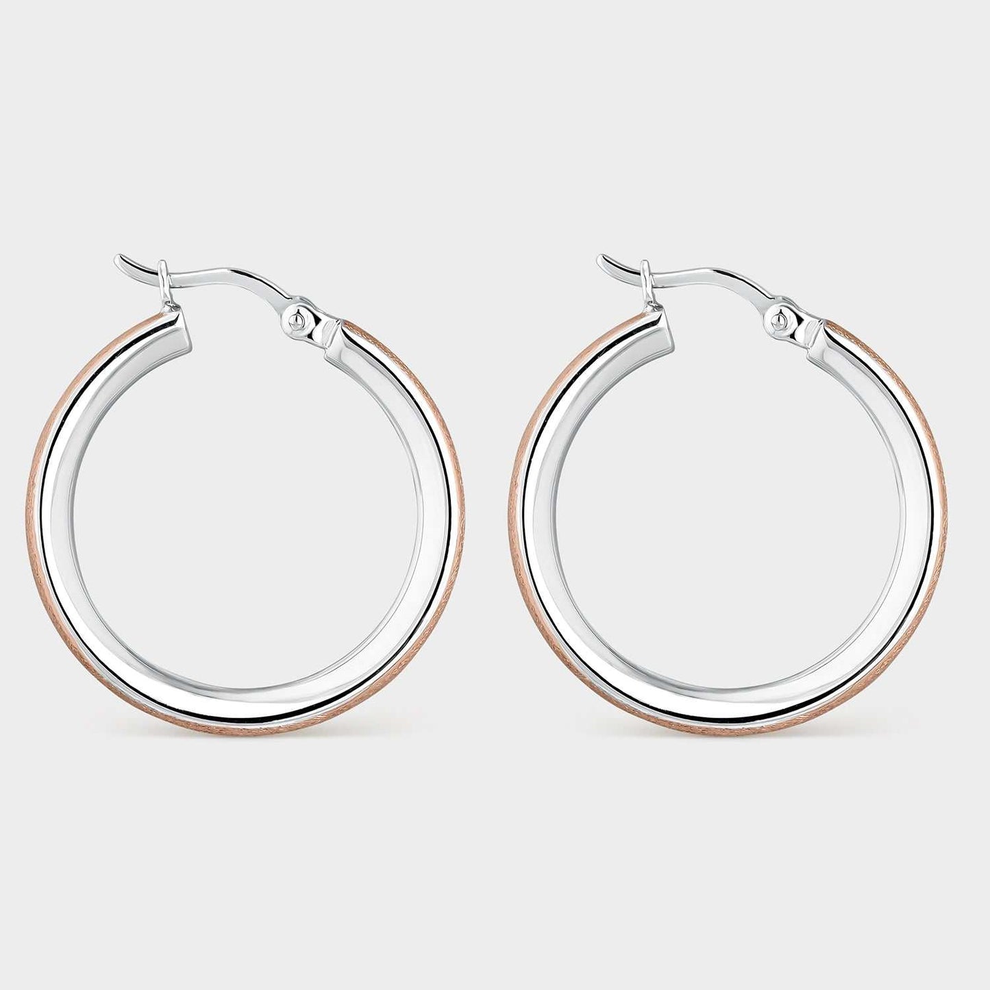 Pendientes bicolor oro rosa 18K
