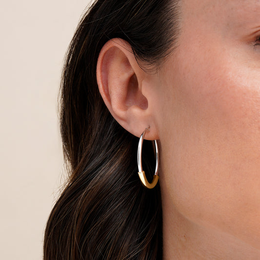 Aros bicolor inferior dorado 30mm diámetro