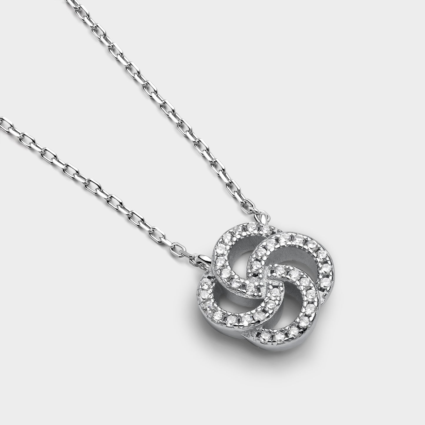 Collar plata con circonitas amor infinito