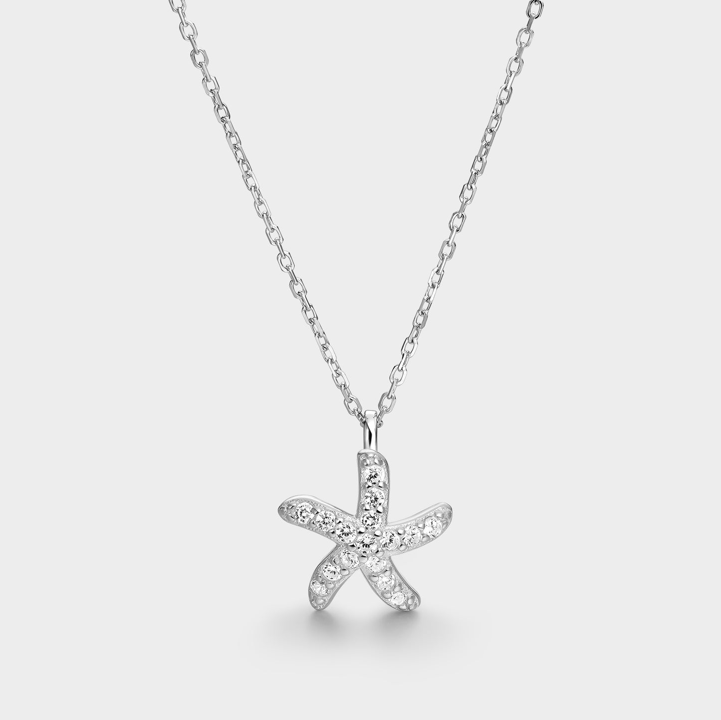 Collar plata con circonitas estrella de mar