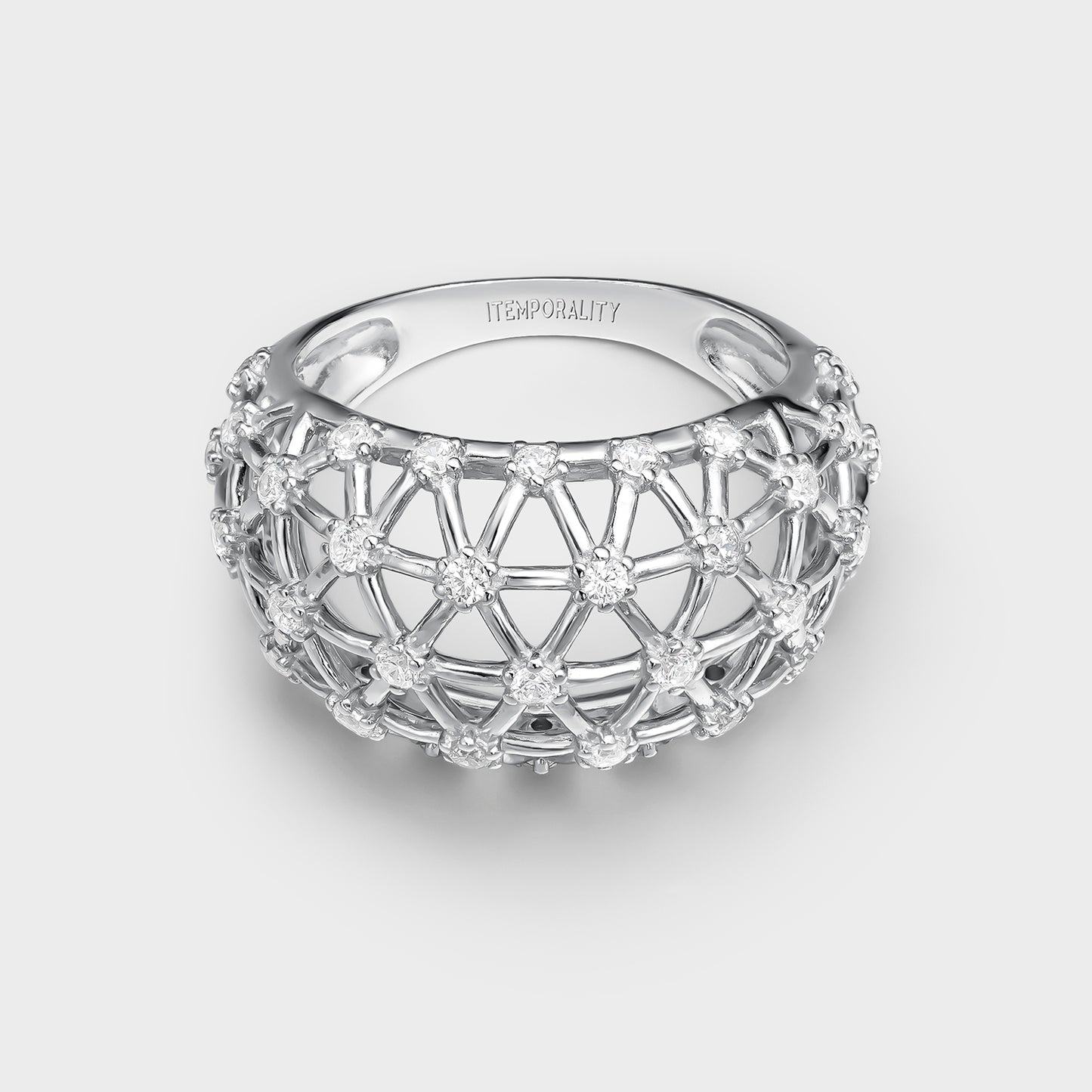 Anillo de plata y circonitas galaxia
