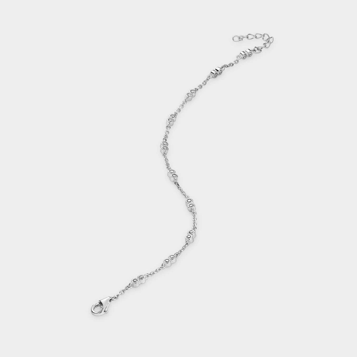 Pulsera de plata con circonitas blancas