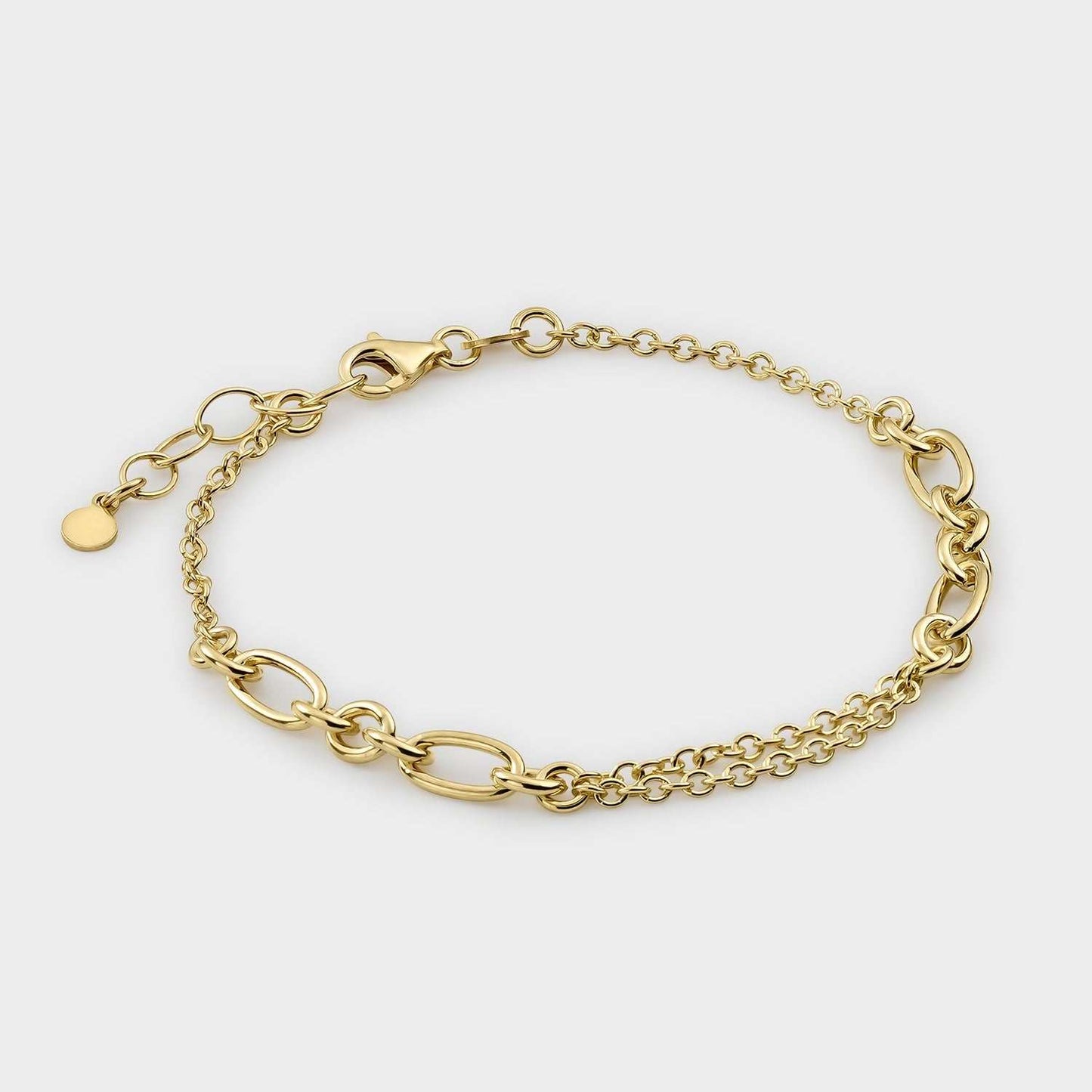 Pulsera con eslabones tipo nudo y efecto cadena doble