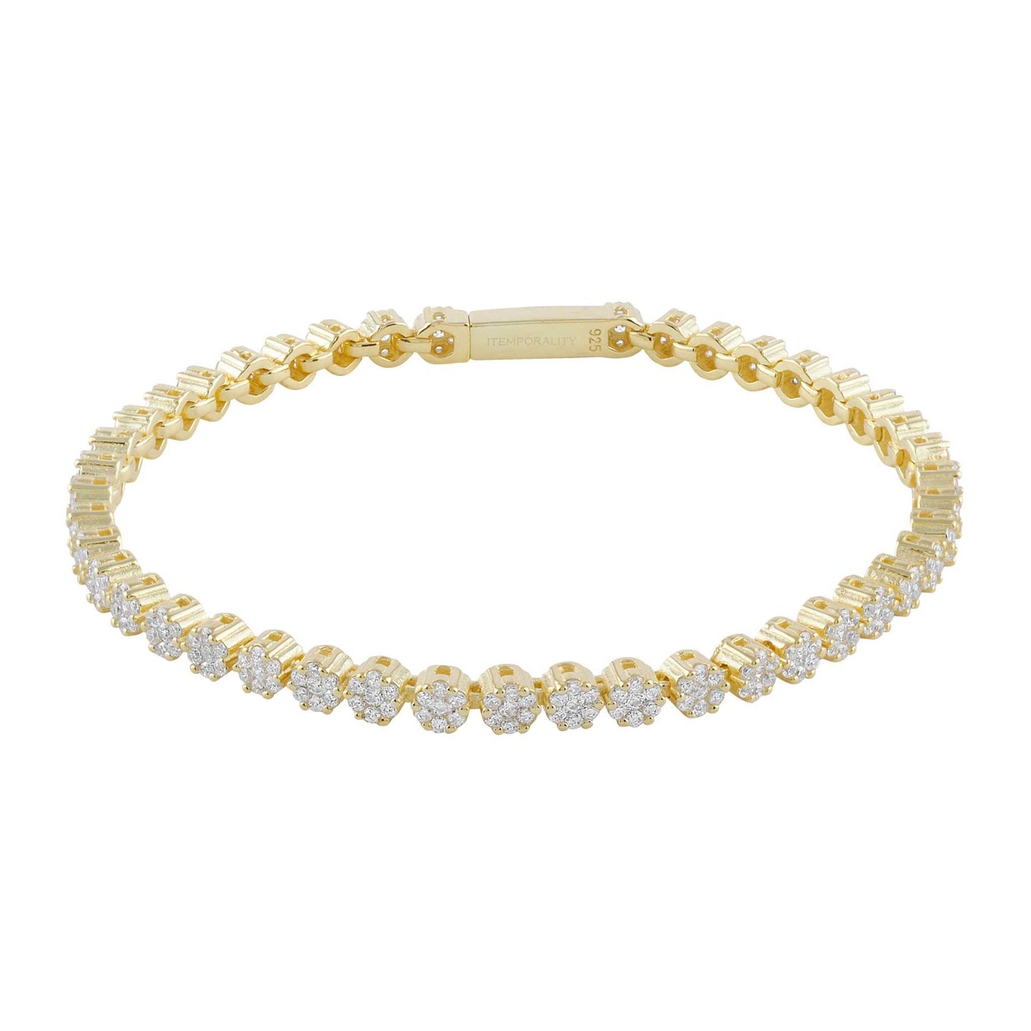 Pulsera Martina de plata bañada en oro con circonitas blancas