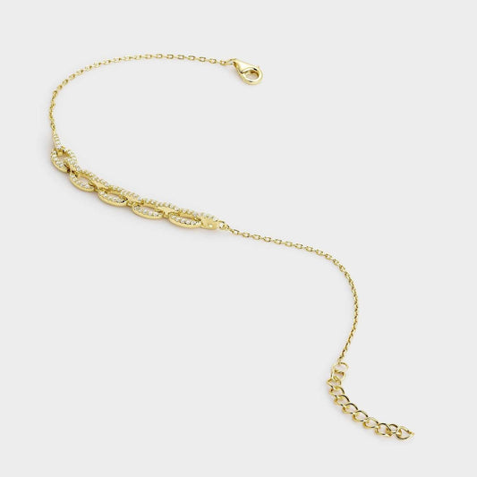 Vergoldetes Silberarmband mit weißen Zirkonen