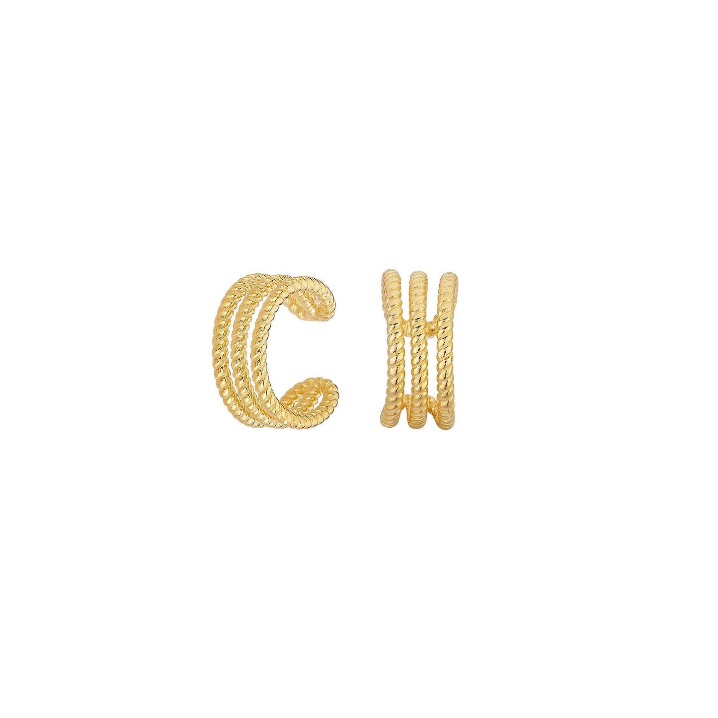 Earcuffs Triples Bañado en Oro