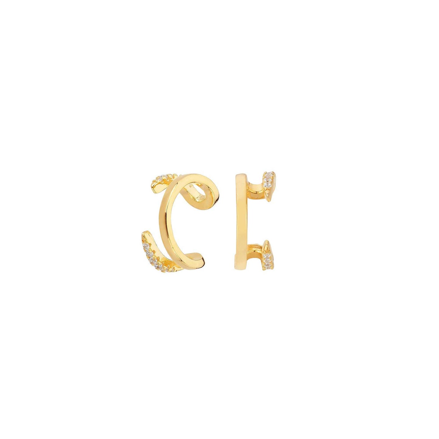 Earcuffs Fantasía Bañado en Oro