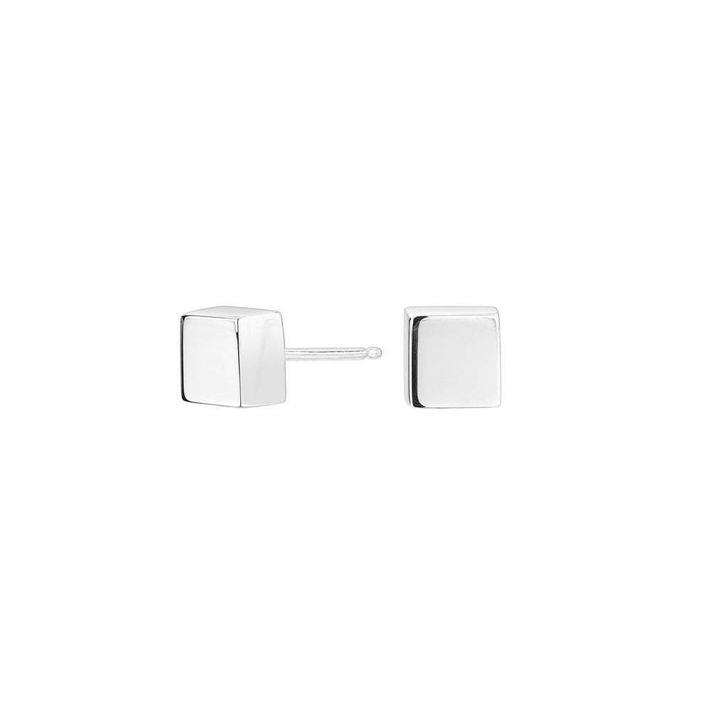 Pendientes Cube Cuadrado Plata