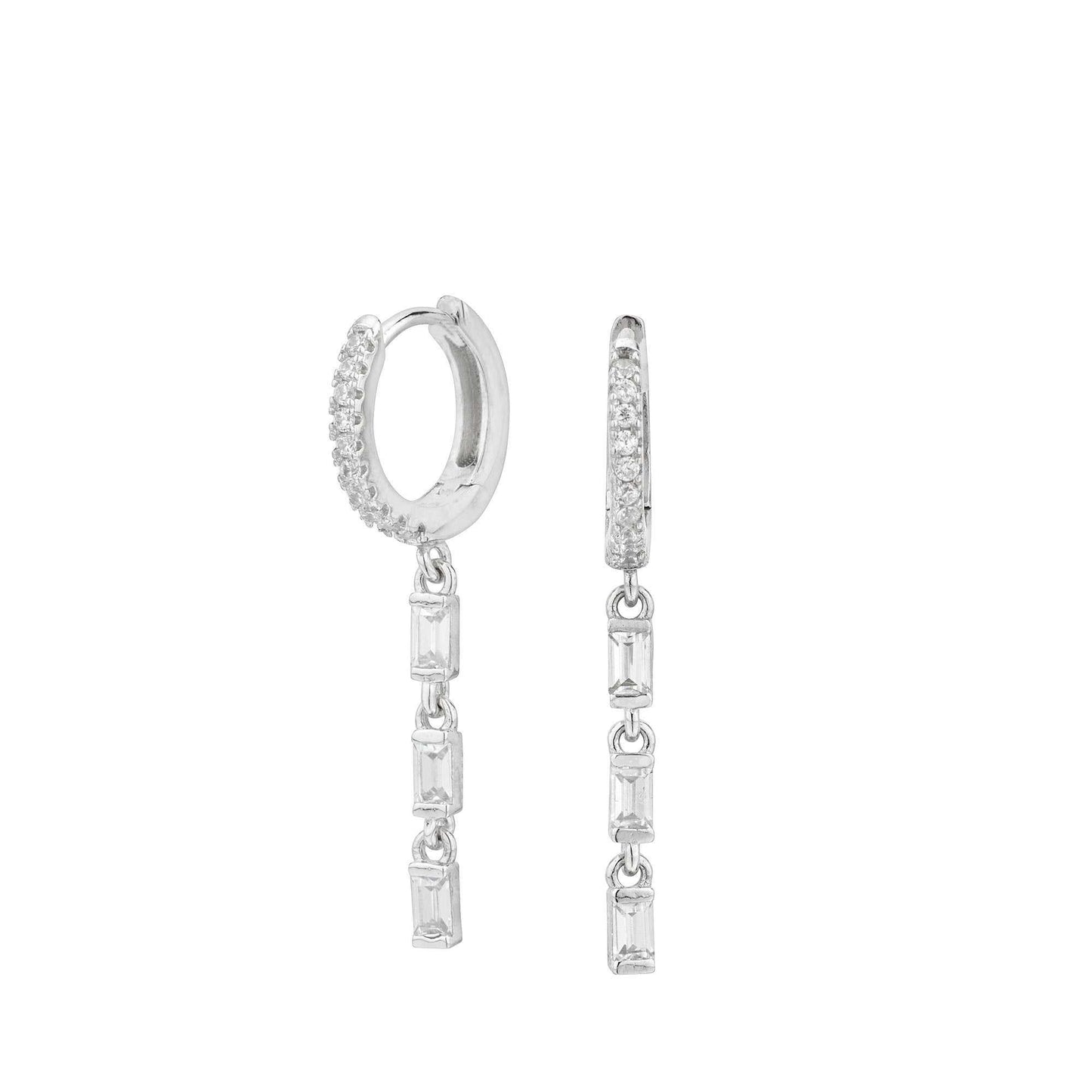 Pendientes con Colgantes de Circonitas Plata