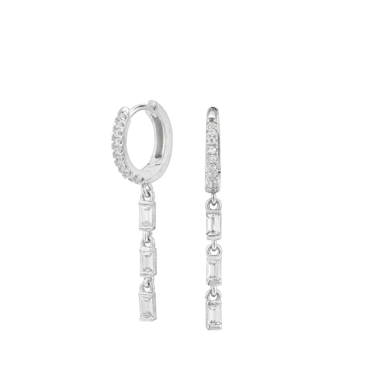 Pendientes con Colgantes de Circonitas Plata