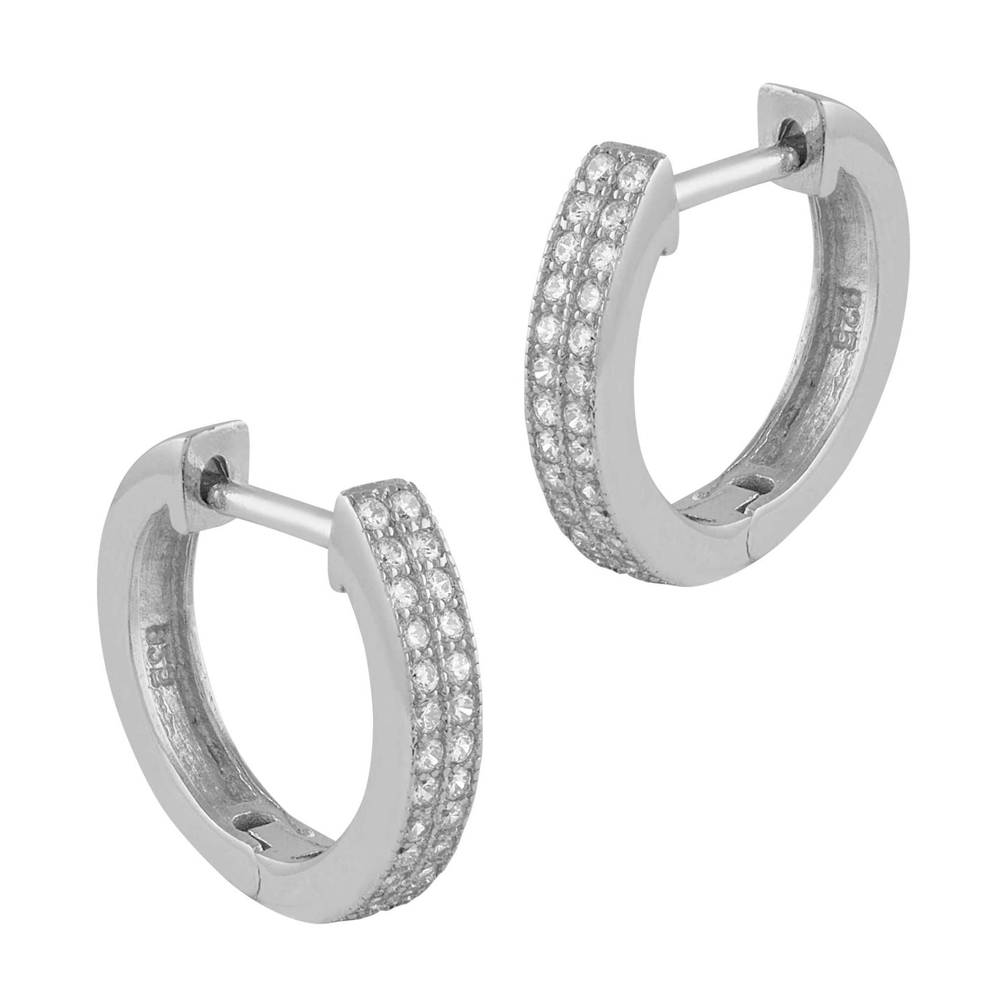 Pendientes criolla plata y circonitas pequeños
