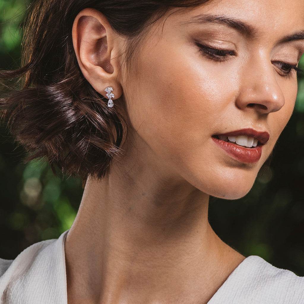 Pendientes de plata racimo de cironitas blancas