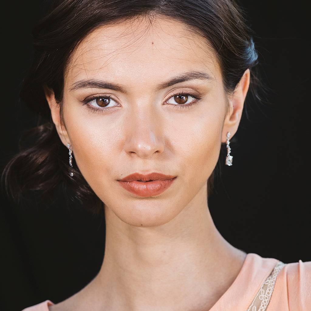 Pendientes de plata de ley 925 con circonita blanca