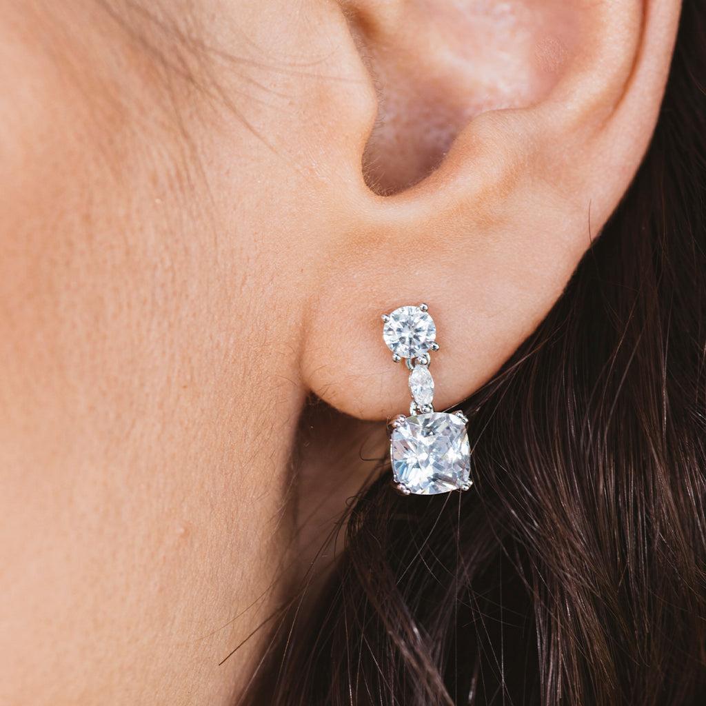 Pendientes y colgante circonita blanca