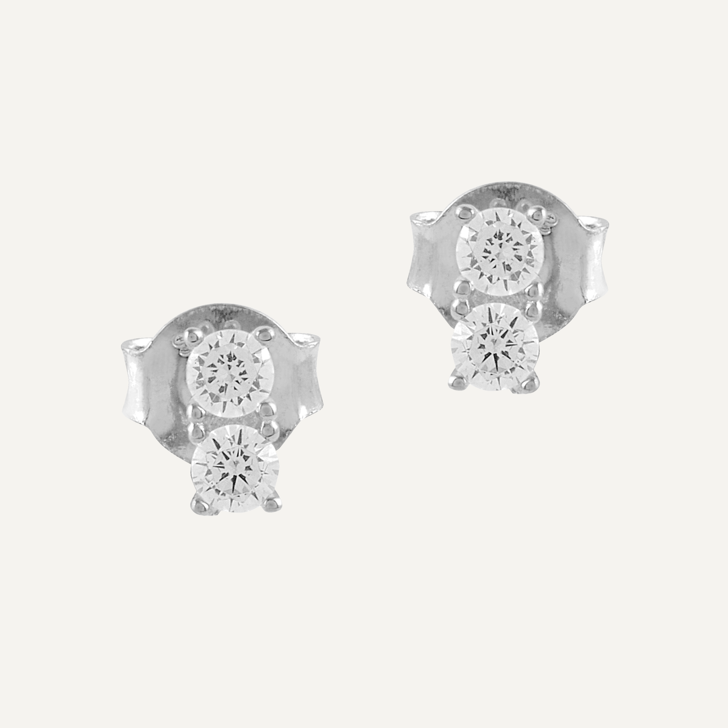 Pendientes Dos Circonitas Plata