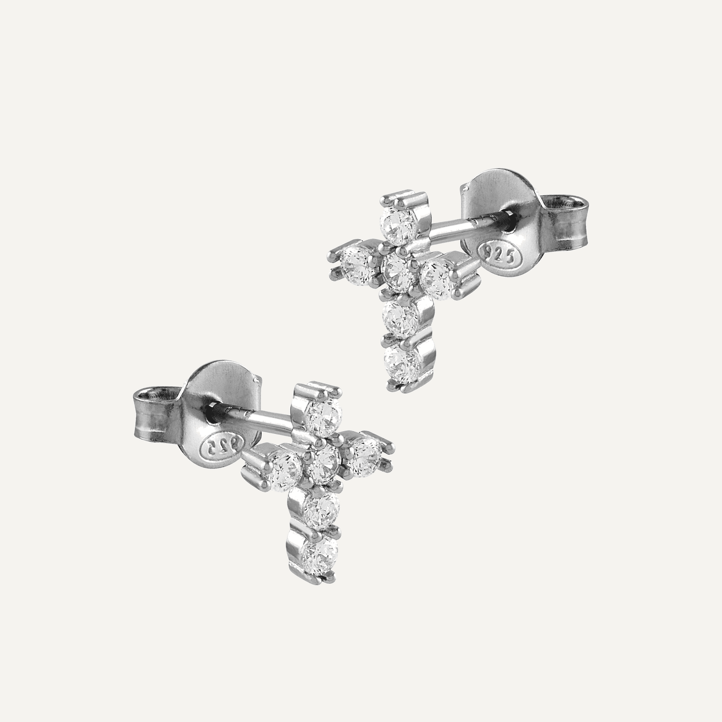 Pendientes Cruz de Plata con Circonitas