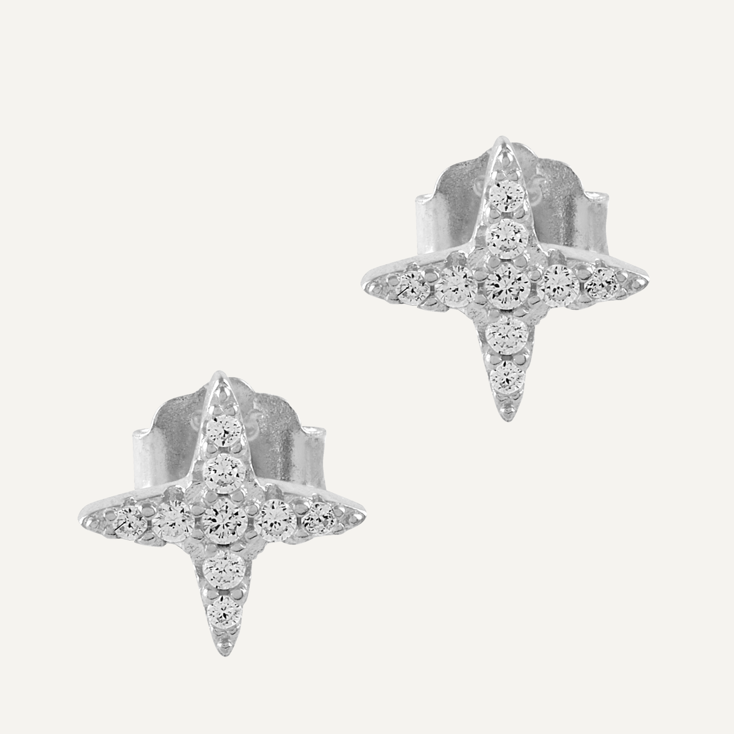 Pendientes Aspa de Plata con Circonitas